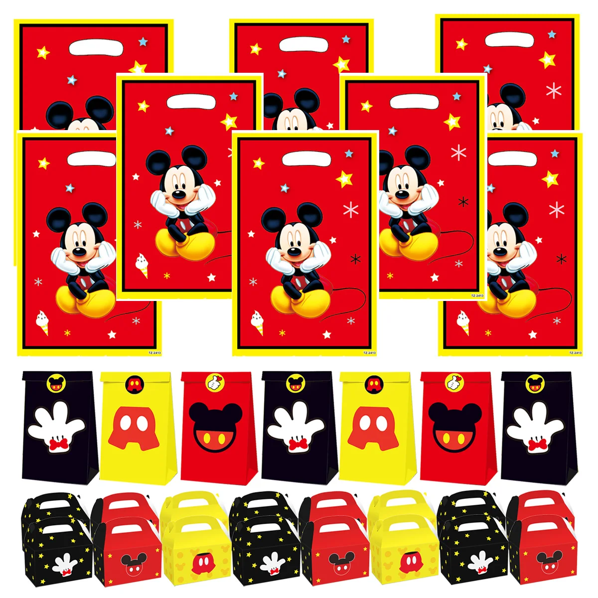 

Mickey Mouse Gift Bags Party Favors Goody Bag Candy Bag Kids Tote Bag Birthday Party Decorations Packaging Bags Baby Shower