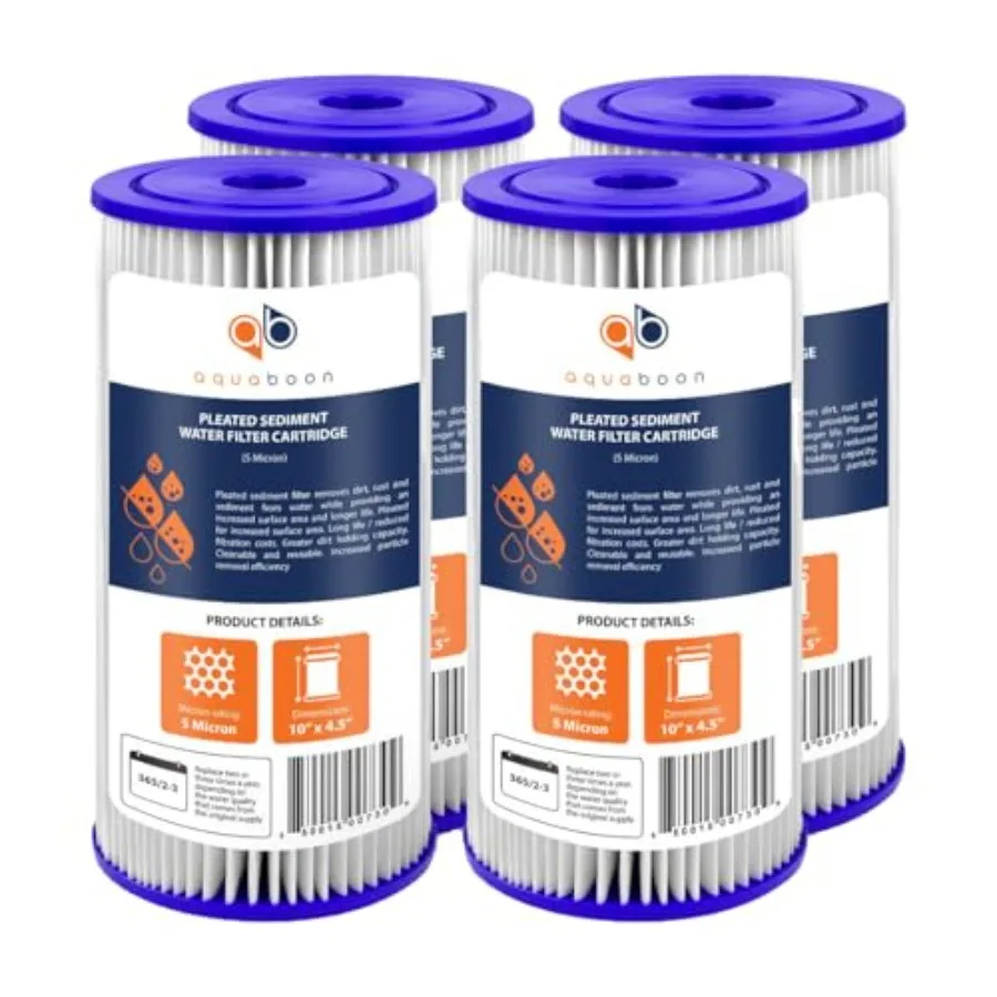 

5 Micron Pleated Sediment Water Filter x.5 Cartridge - Whole House Water Filter Replacement - Whole House Water Filters Cartrid