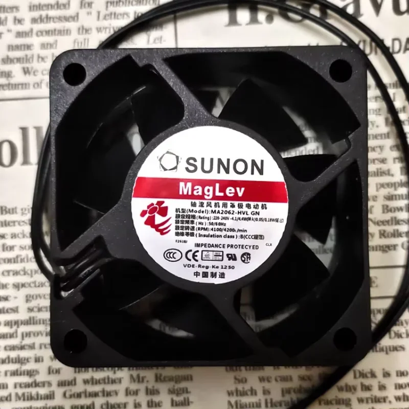 SUNON MA2062-HVL GN AC 220V 60x60x25mm 2-Wire Server Cooling Fan