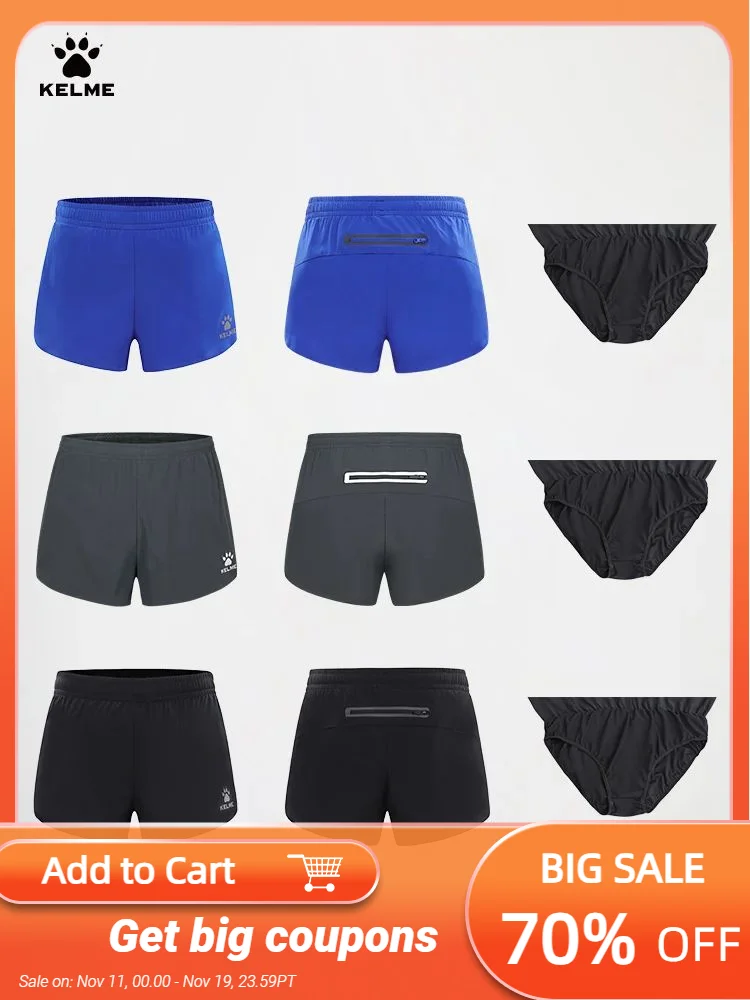 

Kelme Woven Training Shorts For Men's Breathable Marathon Fitness Track And Field Training Running Shorts