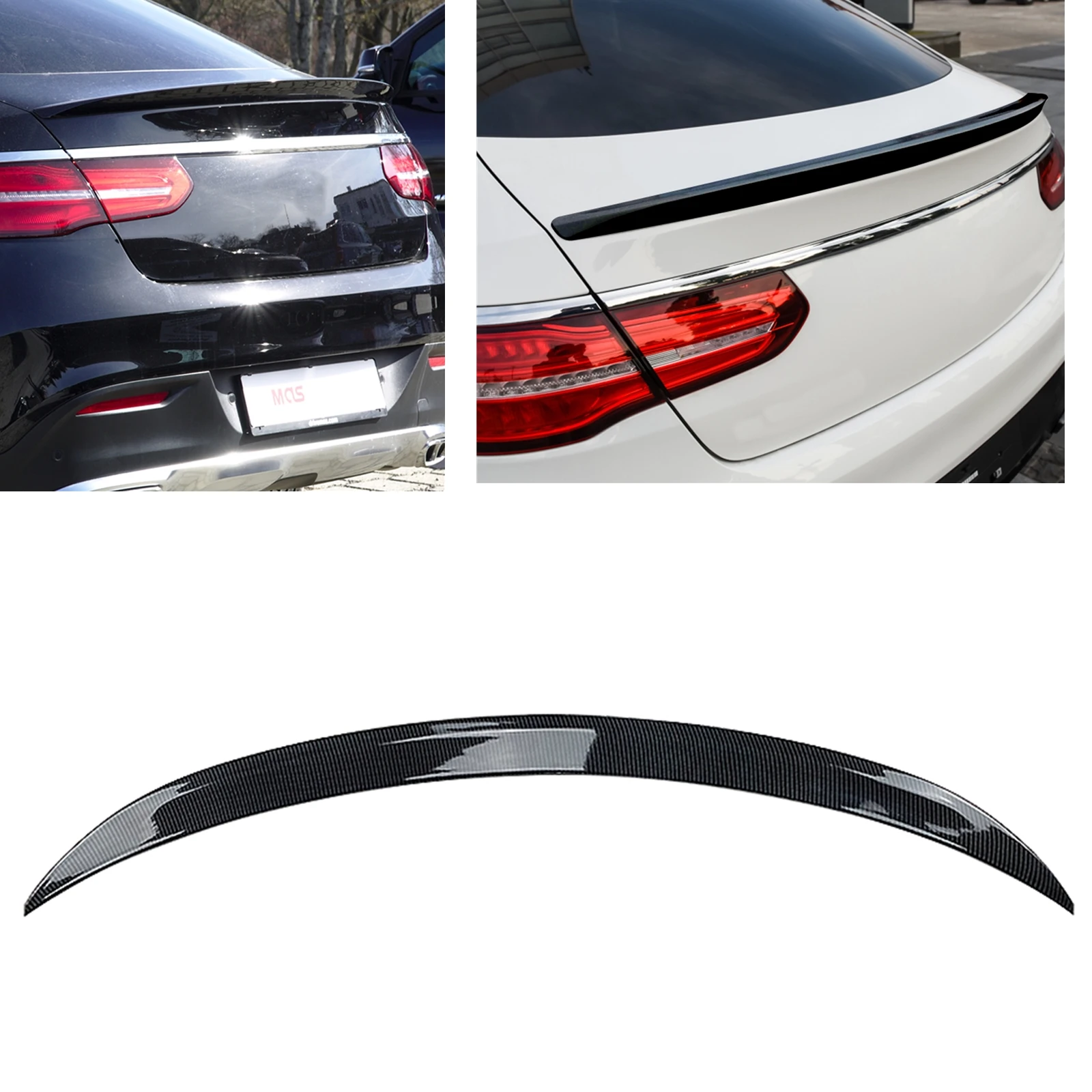 

For Mercedes Benz GLE Coupe C292 2015-2019 AMG Rear Spoiler Wing Carbon Fiber Look/Gloss Black Tailgate Lid Trunk Splitter Lip