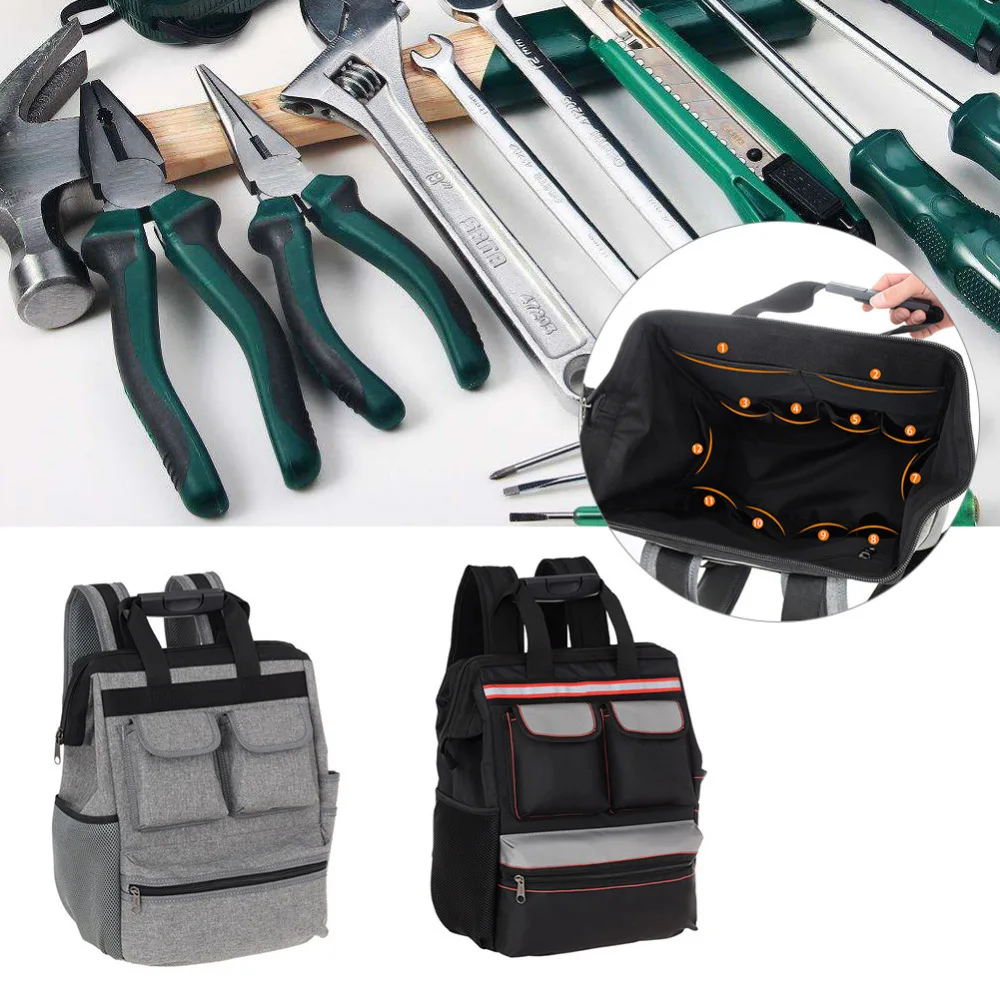 Imagem -05 - Ombro Ferramenta Bolsa Mochila Elevador Repair Belt Kit Hardware Organizador Oxford Pano Canvas Travel Bags Bolsa de Trabalho Eletricista