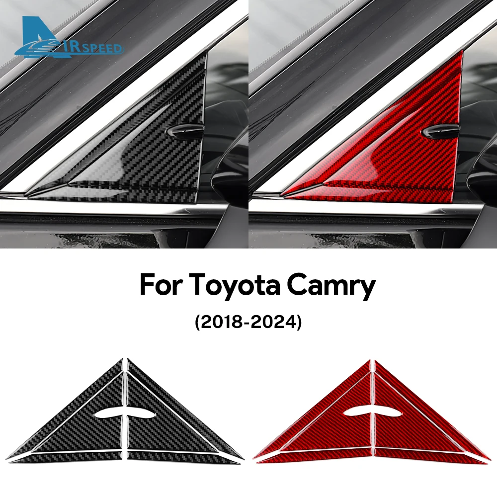 Real Soft Carbon Fiber For Toyota Camry 2018 2019 2020 2021 2022 2023 2024 LHD RHD Car A-pilar Triangle Panel Interior Trim