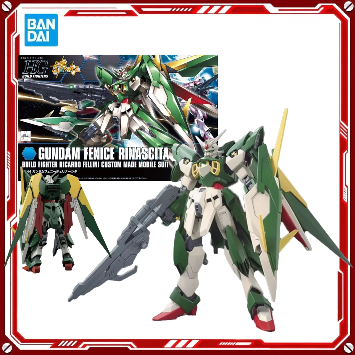 

In Stock Bandai HGBF 1/144 Gundam Fenice Rinascita Build Fighters Assembly Model Kit Action Figure Toy for Kids Collectible Gift