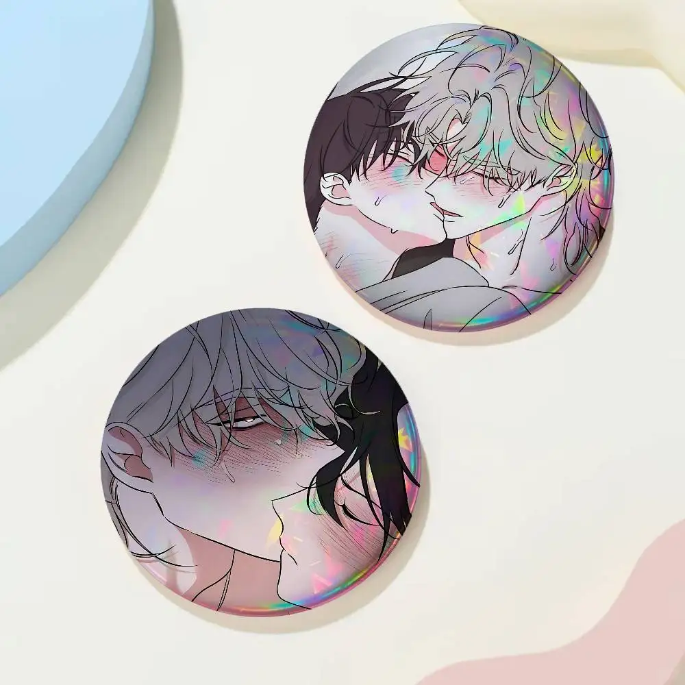 YEO E-Euihyun KIM For Badge Custom Laser Hologram Enamel Pin Badge Metal Lapel Brooch For Clothes Bag Accessory Gift