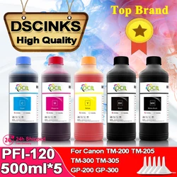 5Colors 500ML BK C M Y MBK PFI-120 PFI-121 PFI 120 121 Dye Ink For Canon TM200 TM205 TM300 TM305 200 205 300 305 Printer Inks