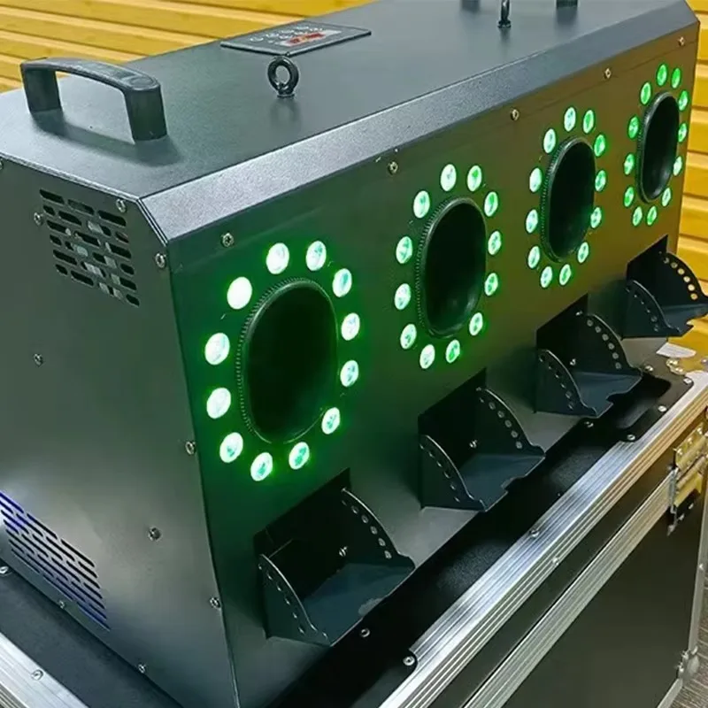 DMX 3000W LED RGBW Dry Ice Fog Smoke Bubble Machine 4 Holes 48*3W Electric Remote Control Metal for Wedding Bar Party Stage