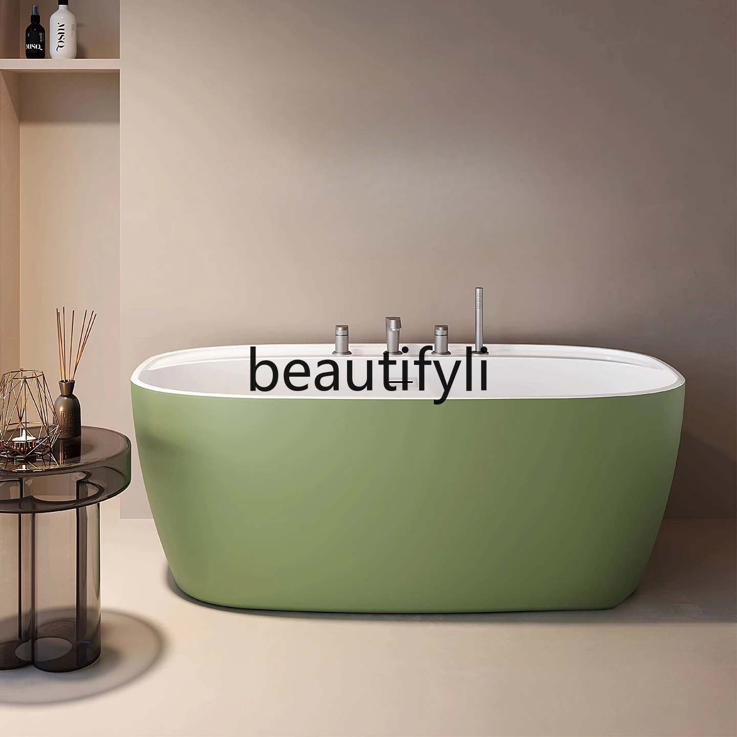 

Acrylic color bathtub household adult independent seamless integrated small apartment modern simple hotel B & B