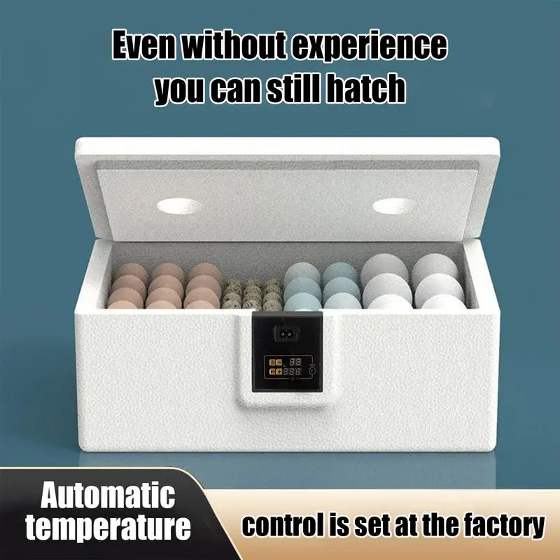 Incubadora de huevos de gallina, incubadora inteligente para incubación de 32 huevos, máquina de calentamiento de cama de agua con Control preciso de temperatura para patio trasero