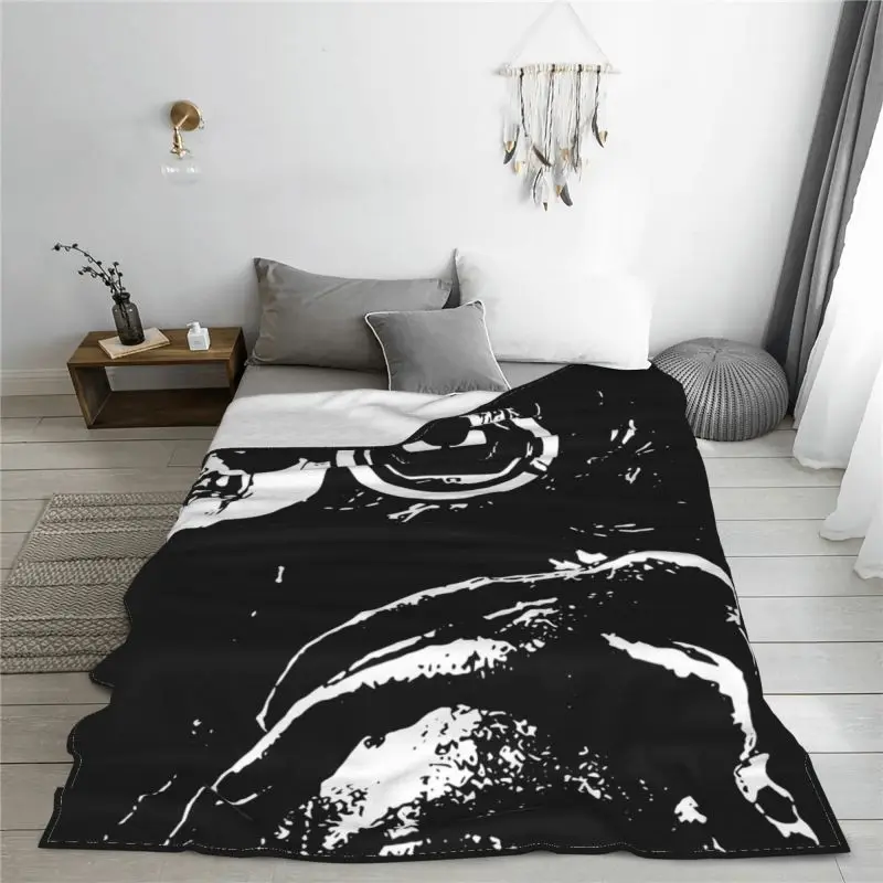 Skeleton With Headphones Halloween 1676 Blanket High Textile Dust Cover Cover Blanket Sofa Decorative