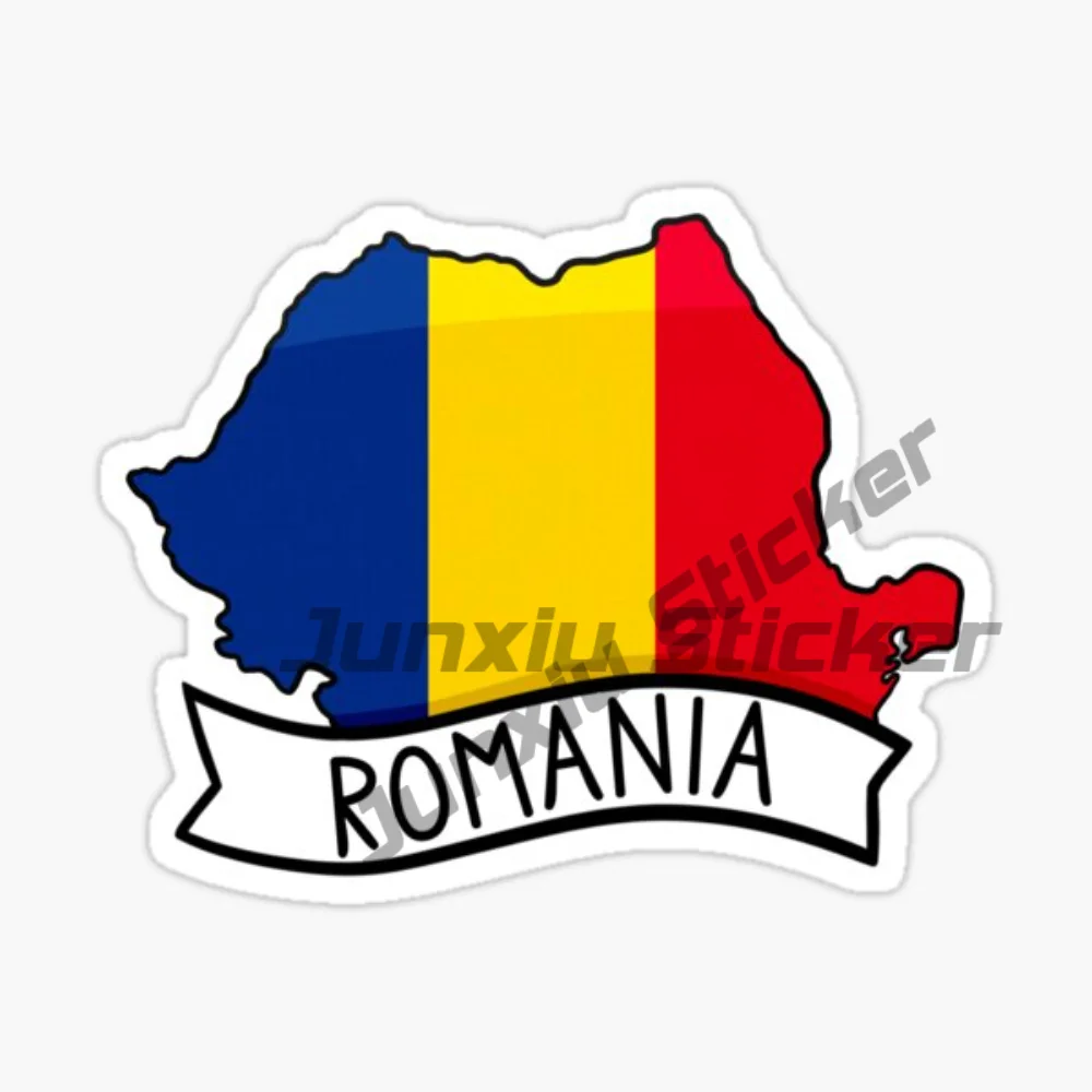 

Romania Shape Of The National Emblem Map Flag Sticker Cover Scratch Sticker Funny Decoration Accessories Waterproof Car Sticker