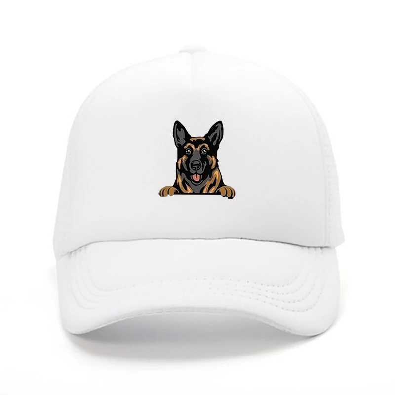 German Shepherd Dog Head Print Baseball Cap Hip-Hop Style, for Unisex, Sporty Design with Iconic German Shepherd Logo