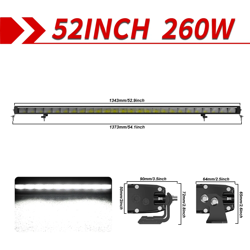 CO LIGHT LED-lichtbalk 22 inch 50.000LM Spot Flood Combo Beam DRL 3500K dubbele rijen rijden off-road mistwerklamp voor vrachtwagen auto