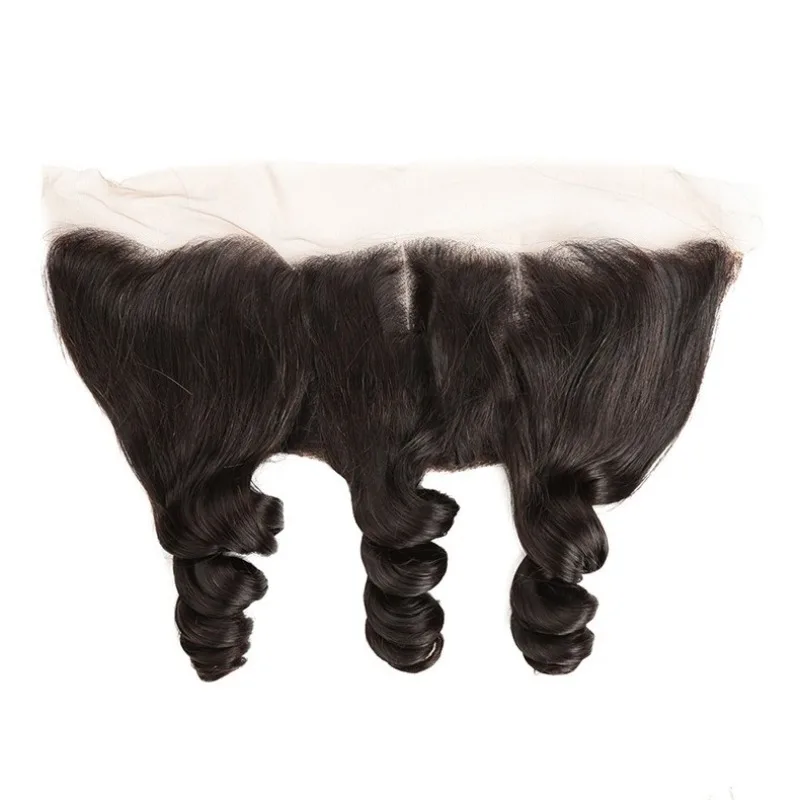 13x4 루즈 웨이브 레이스 클로저 인모 투명 레이스 프리 플러킹 프리 파트 100% 브라질리언 버진 인모 풀 엔드