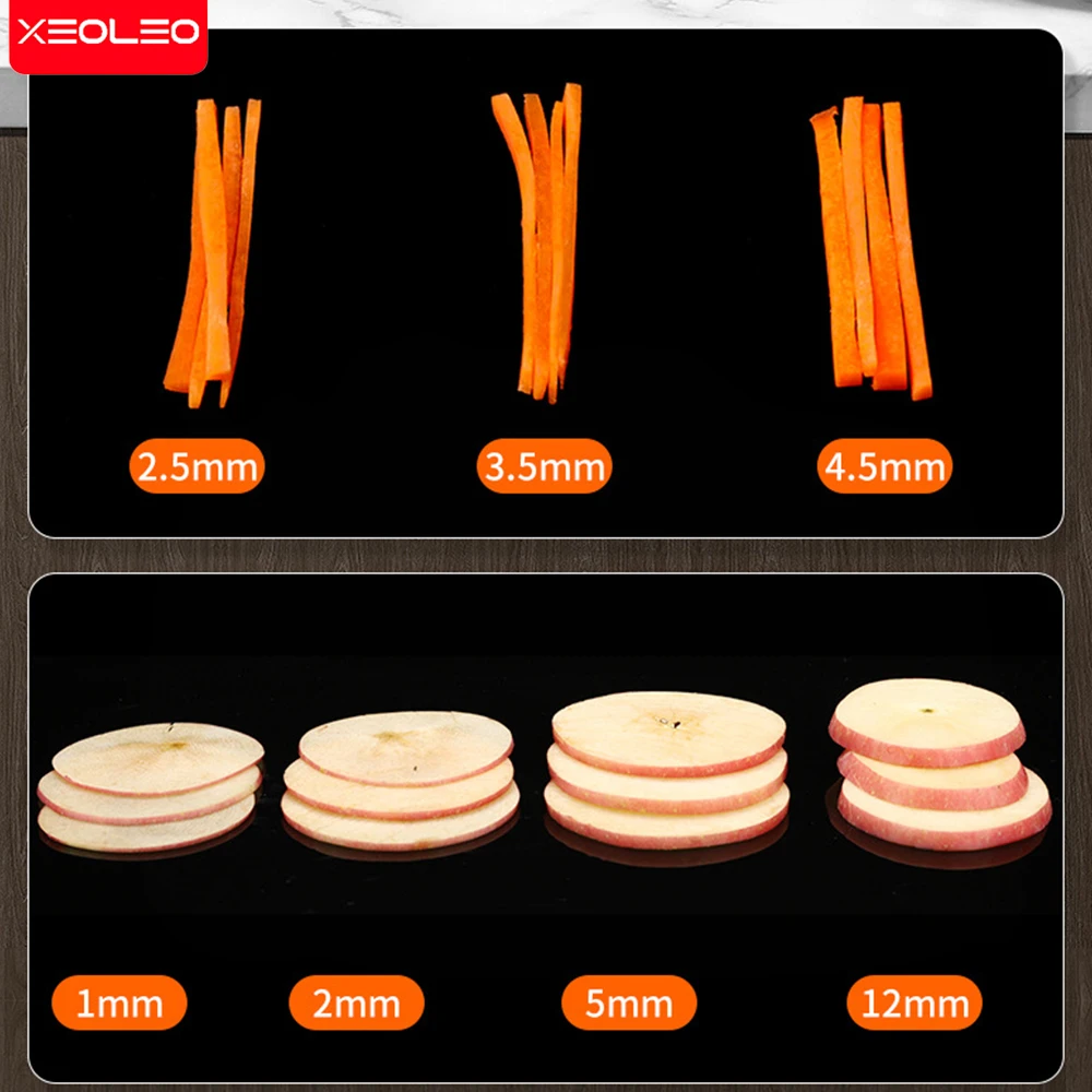 XEOLEO elektryczna krajalnica do warzyw 80W krajalnica do owoców marchew warzywa ziemniaki ser wielofunkcyjna krajarka do warzyw