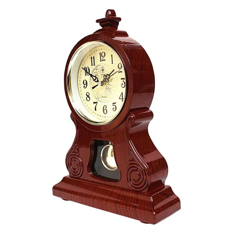 Nordic Retro Table Clock Silent Pendulum Large Desk Clock American Vintage Bedroom Bedside Desktop Clock Living Room Gift Ideas