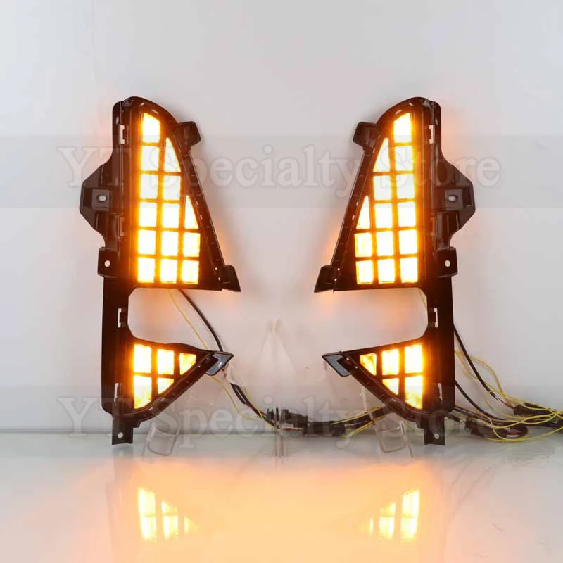 Kamshing 1 زوج Led النهار تشغيل ضوء ل BYD Denza D9 Foglight DRL ضوء النهار القيادة الضباب مصباح بدوره مصباح إشارة