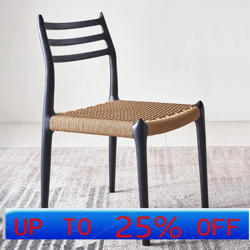 

LH dining chair retro design rattan medieval wabi-sabi wind restaurant back chair