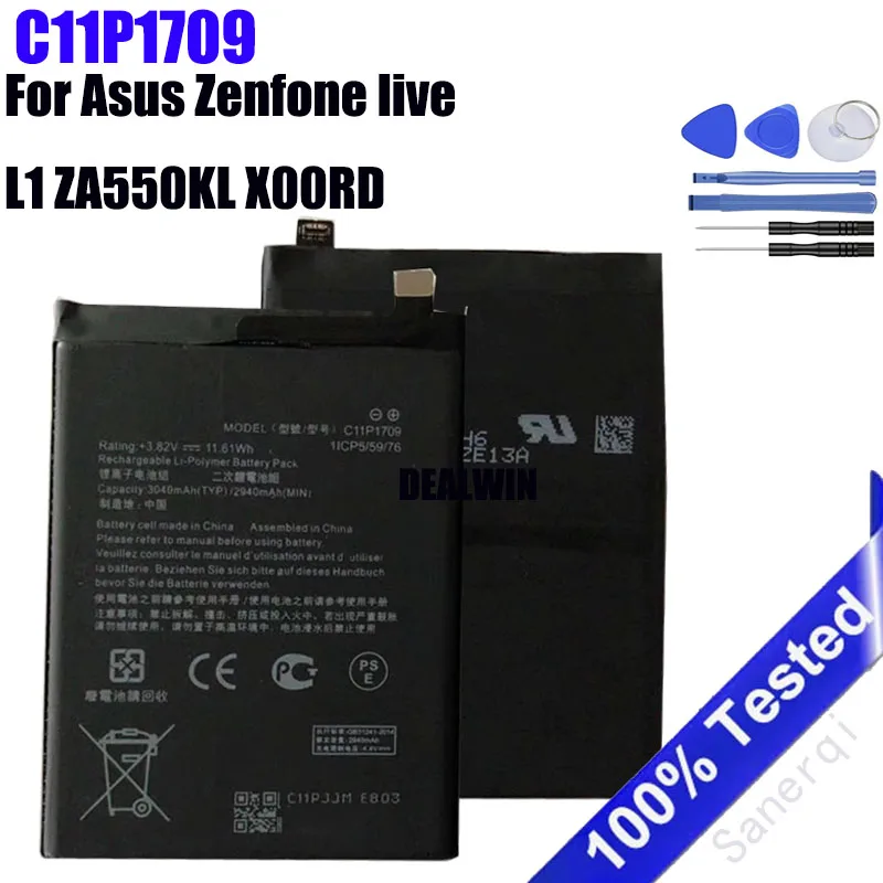 C11P1709 3040mAh Battery For Asus Zenfone live L1 ZA550KL X00RD Mobile Phone Batteries Bateria
