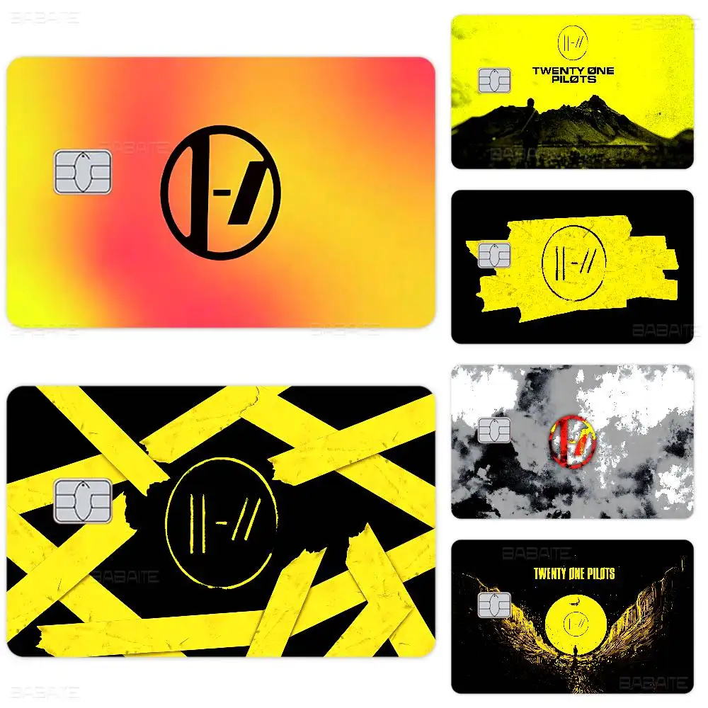 Popular T-Twenty One Pilot Band Game Film Cover Sticker Case for Small Chip Credit Debit Card Front Side