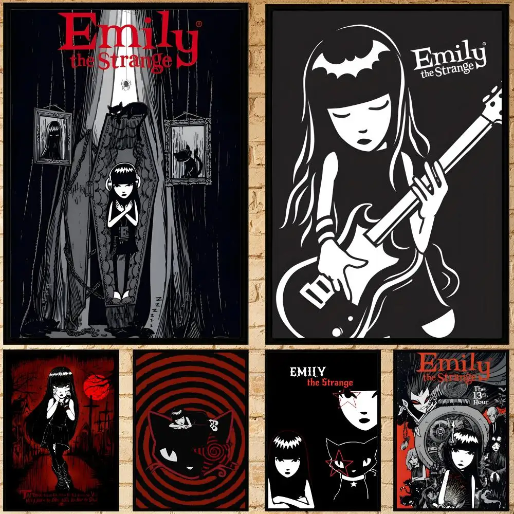 popular Emily the Strange Poster Poster HD Waterproof Self-adhesive Art Print Wall Decor for Bedroom Living Room Gift