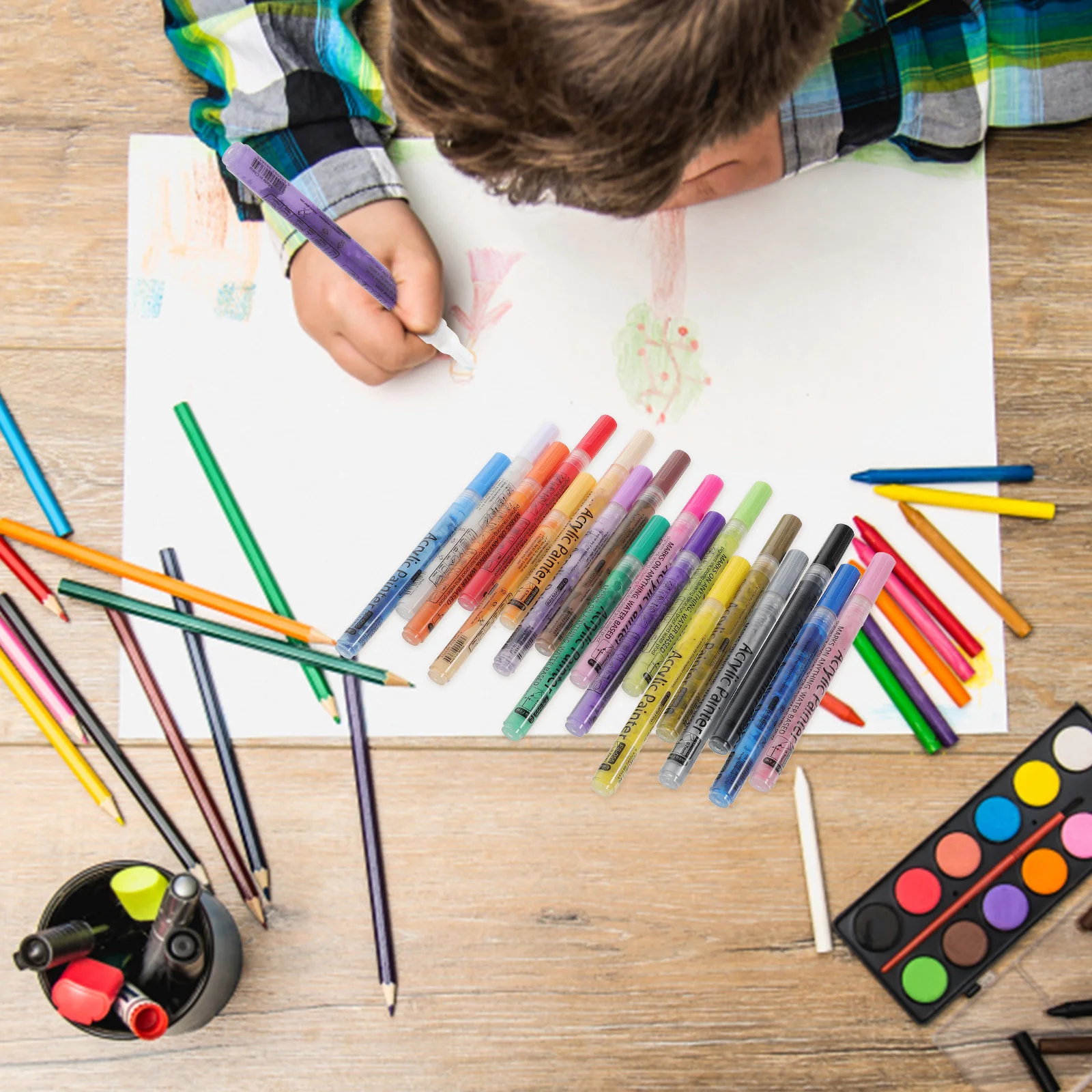 

Acrylic Paint Pens Markers for Painting Scrapbooking Glass Ceramic Wood Easy to Use Reliable Gift for Adults Students Kids