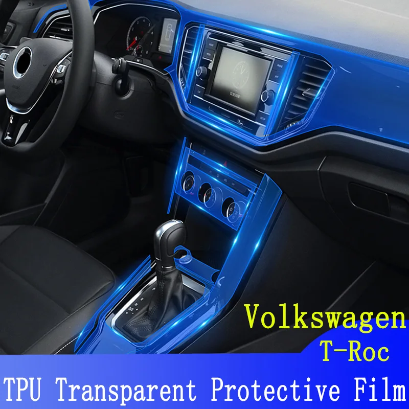 

For Volkswagen T-Roc 2018-2022 Car Interior Center Console Transparent TPU Protective Anti-scratch Repair Film Car Sticker