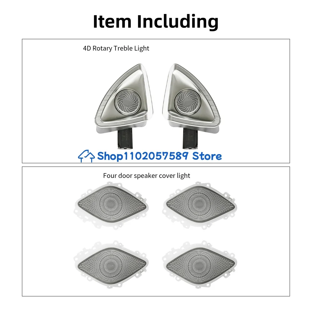 For 2020-2025 Mercedes Benz GLE GLS CLASS W167 LED 4D Rotary Speaker Tweeter Cover Ambient Light Car Interior Atmosphere Lamp