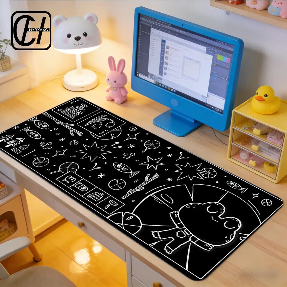 Metal Frog Kawaii Mouse Pad LargeComputer Cartoon Anime Gamer KeyboardMousepad Laptop Gaming AccessoriesDesk Mat XXL Carpet