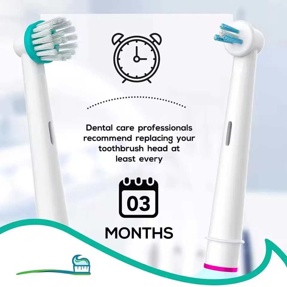 Kepala sikat gigi elektrik, kepala sikat gigi pengganti untuk OralB profesional Ortho & ujung daya kompatibel dengan ortodontik