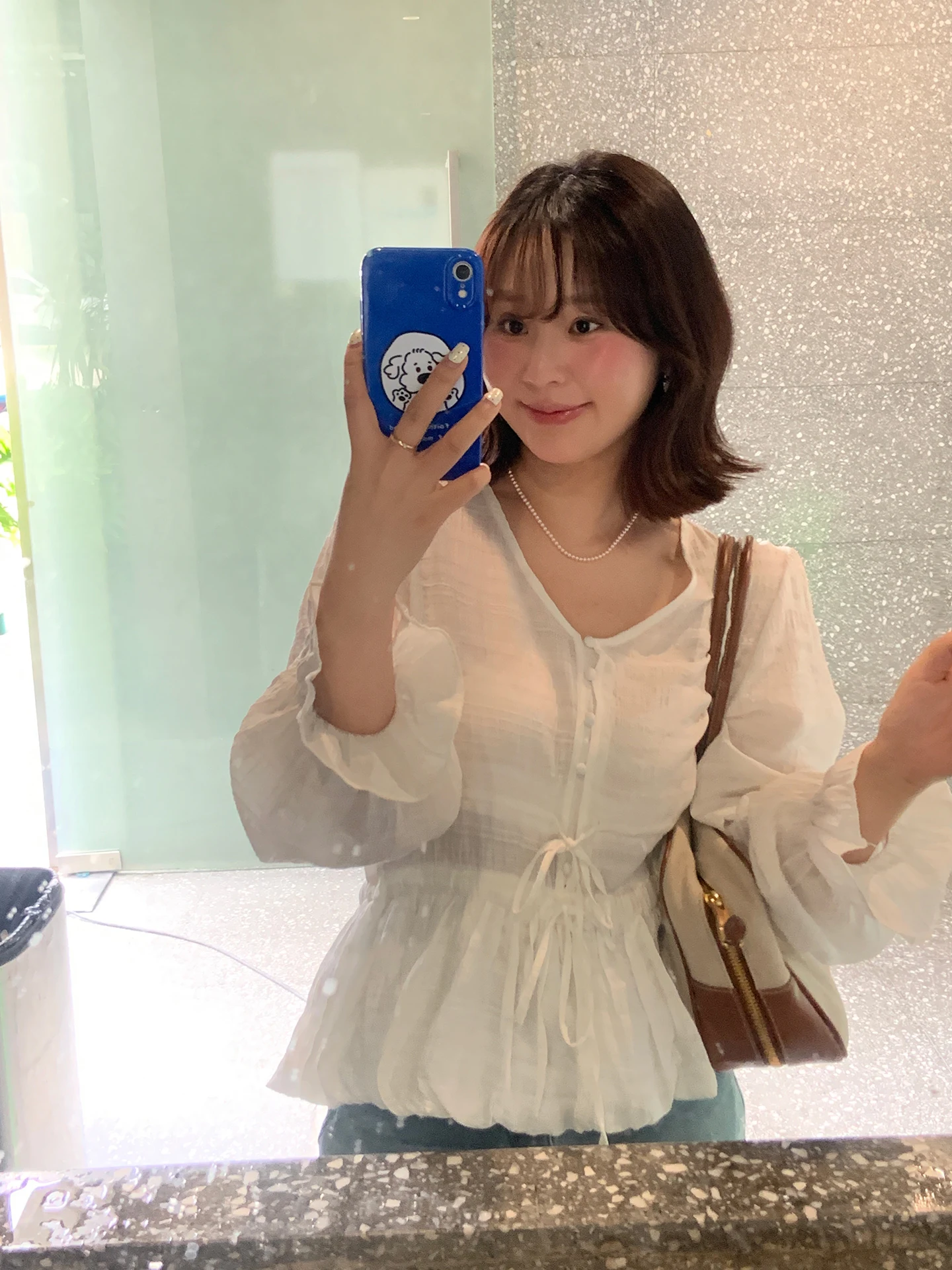 

Spring Early Knot V-ne Thin Skirt irt Women's Sle Korean Loose Fit Long Sve Button up irt Commute Wind