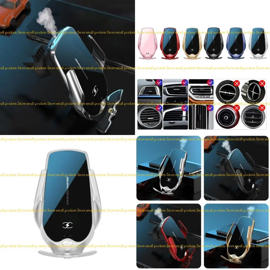 

R1WD Беспроводной автомобильный держатель для телефона, 15 Вт, быстрая зарядка, автоматическое зажимное крепление для зарядного