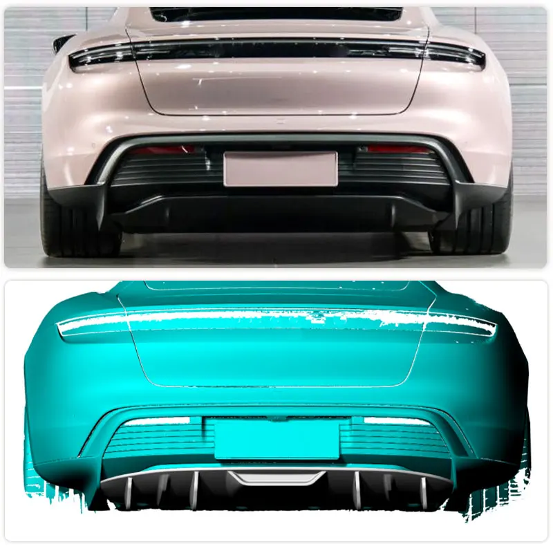 

Car Rear Bumper Diffuser Lip Spoiler For Porsche Taycan 9J1 Standard 2019 2020 Dry Carbon Rear Diffuser Lip Apron Guard