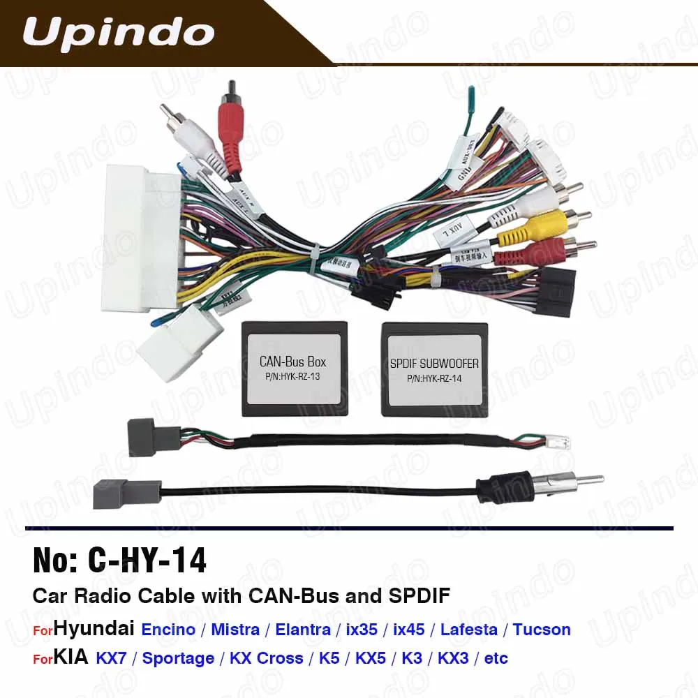 

Автомобильный радиокабель Upindo с CAN-шиной для Hyundai Encino Elantra Ix35 Ix45 KIA KX7 KX3 — жгут проводов звука