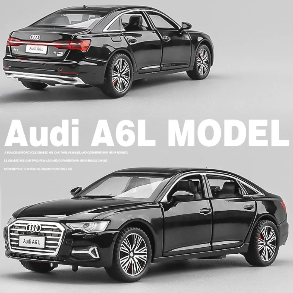 1:32 AUDI A6L Models Toys Diecasting Cars Wheels Pull Back Vehicles with Light Music Miniature Car for Boyfriend Festival Gifts