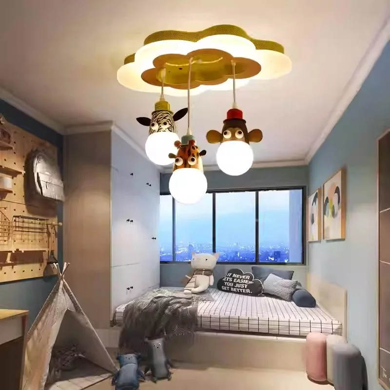 Children's Room Lights, Internet Famous Creative Cartoon Children's Fun Boy Ceiling Lights Children's Animal Themed Lights
