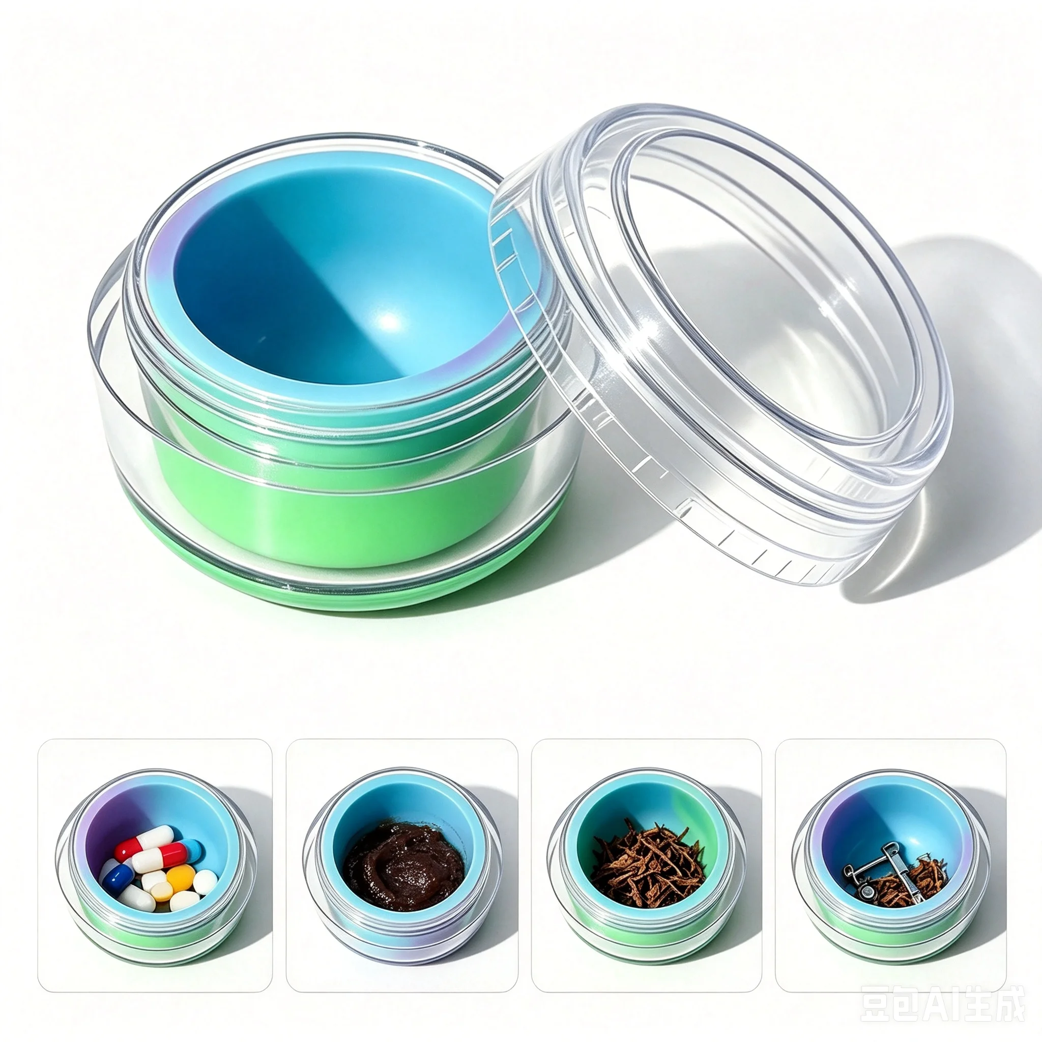 3 pcs 5ML 7ML 10ML Silicone Acrylic Wax Jar Containers,Silicone Cosmetic Containers, Smoking Oil Classification Container