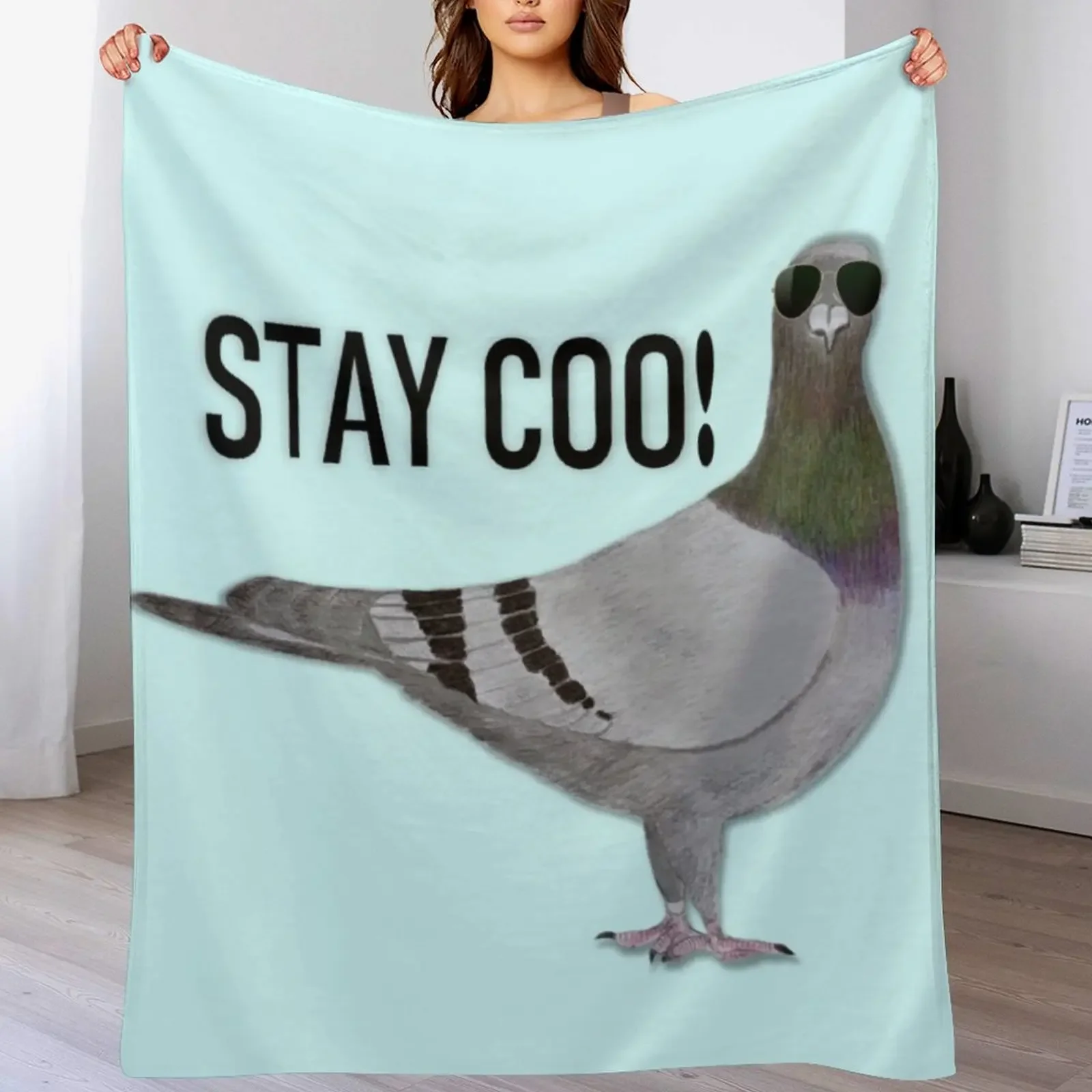 Stay Coo, Pigeon Throw Blanket Year Round Soft Comfortable Blanket for Home