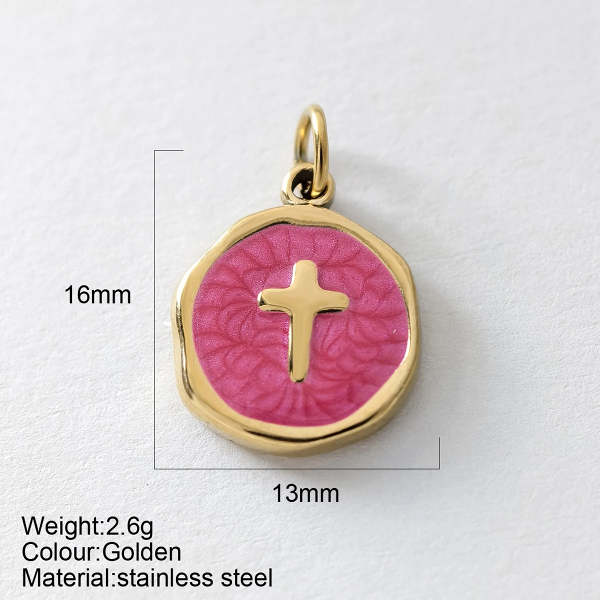 Fashion Minimalist Enamel Cross Pendant Stainless Steel Pendant DIY Necklace Keychain 2025 Trendy Women's Jewelry Accessories