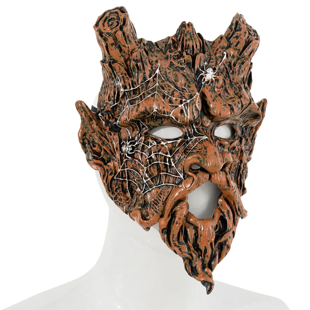 Half Face Tree Spirit Mask Cosplay Tree Monster Skull Masks Halloween Carnival Masquerade Dress Up Purim Party Costume Props 5
