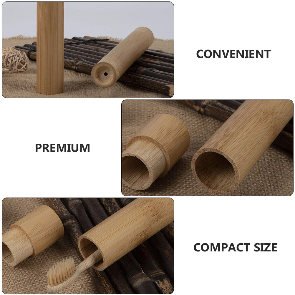 2pcs Storage Boxes Bamboo Toothbrush Case Organizer Cover Portable Electric Holder Travel Container Home Storage Supply