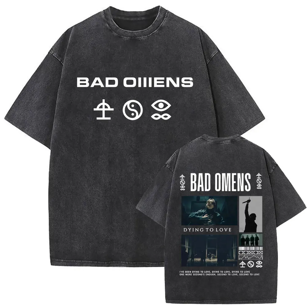 

Washed Vintage Bad Omens Do You Feel Love Tour 2026 Graphic T Shirt Men Women Clothing Retro Rock Gothic Metal Street T-shirts