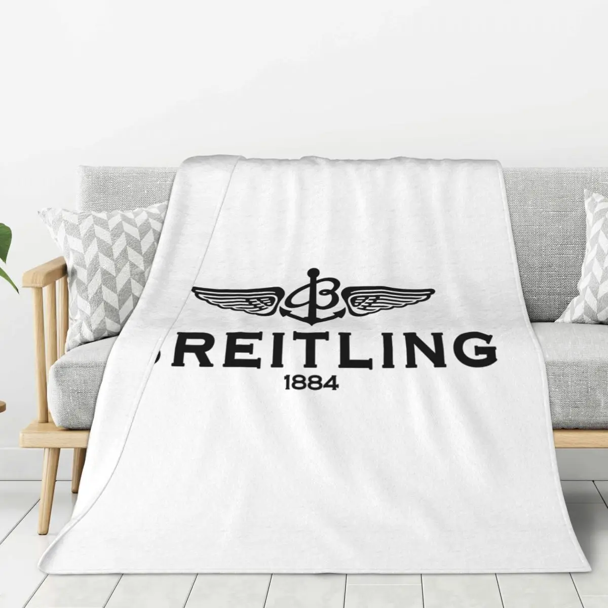 Breitling logo Watch 1884 Blankets Fleece Spring/Autumn Multi-function Lightweight Thin Throw Blankets for Bedding