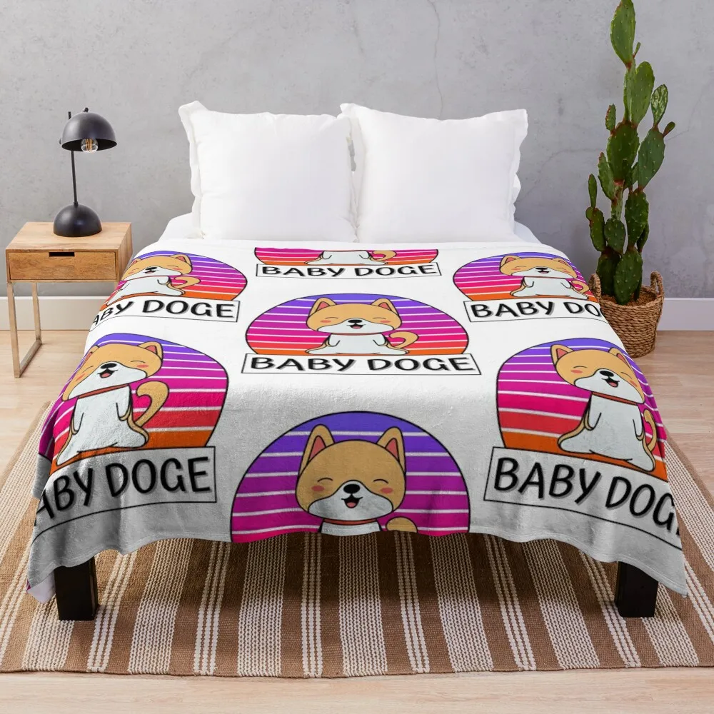 Baby Doge Doo Doo Dooo Throw Blanket Large Bed linens Designers Blankets