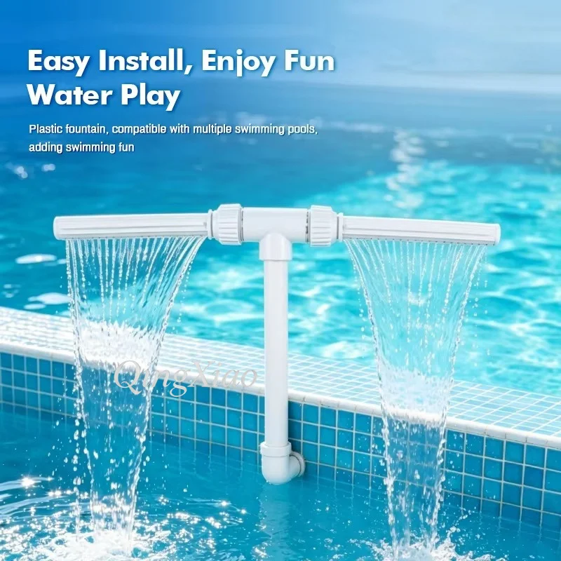 Dual Jet Pool Fountain Nozzle T‑Shape Water Spray Accessory for Swimming Pond Garden Backyard Courtyard Outdoor Landscape