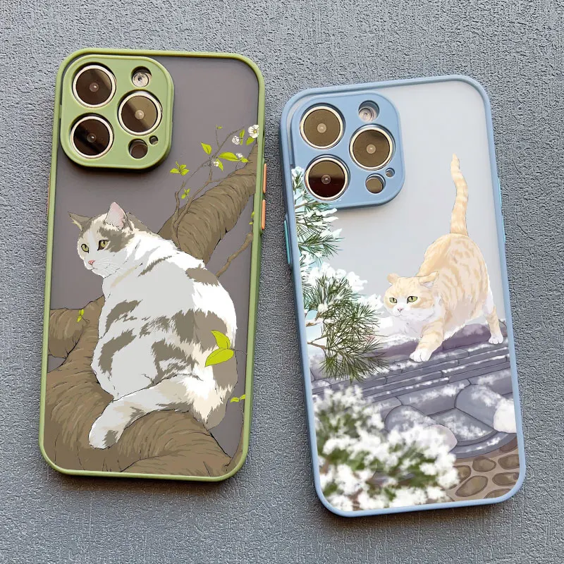 Niedliche Katzen-Blumen-Hülle für iPhone 17 16 15 14 Plus Pro Max 13 12 11 Pro Max Mini 16 Plus X XR XS Handyhüllen Stoßfeste Schutzhülle – Detail 12