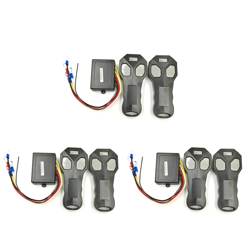 3X Universal Car Wireless Winch Remote Control With Twin Handset 6 Matched Transmitters