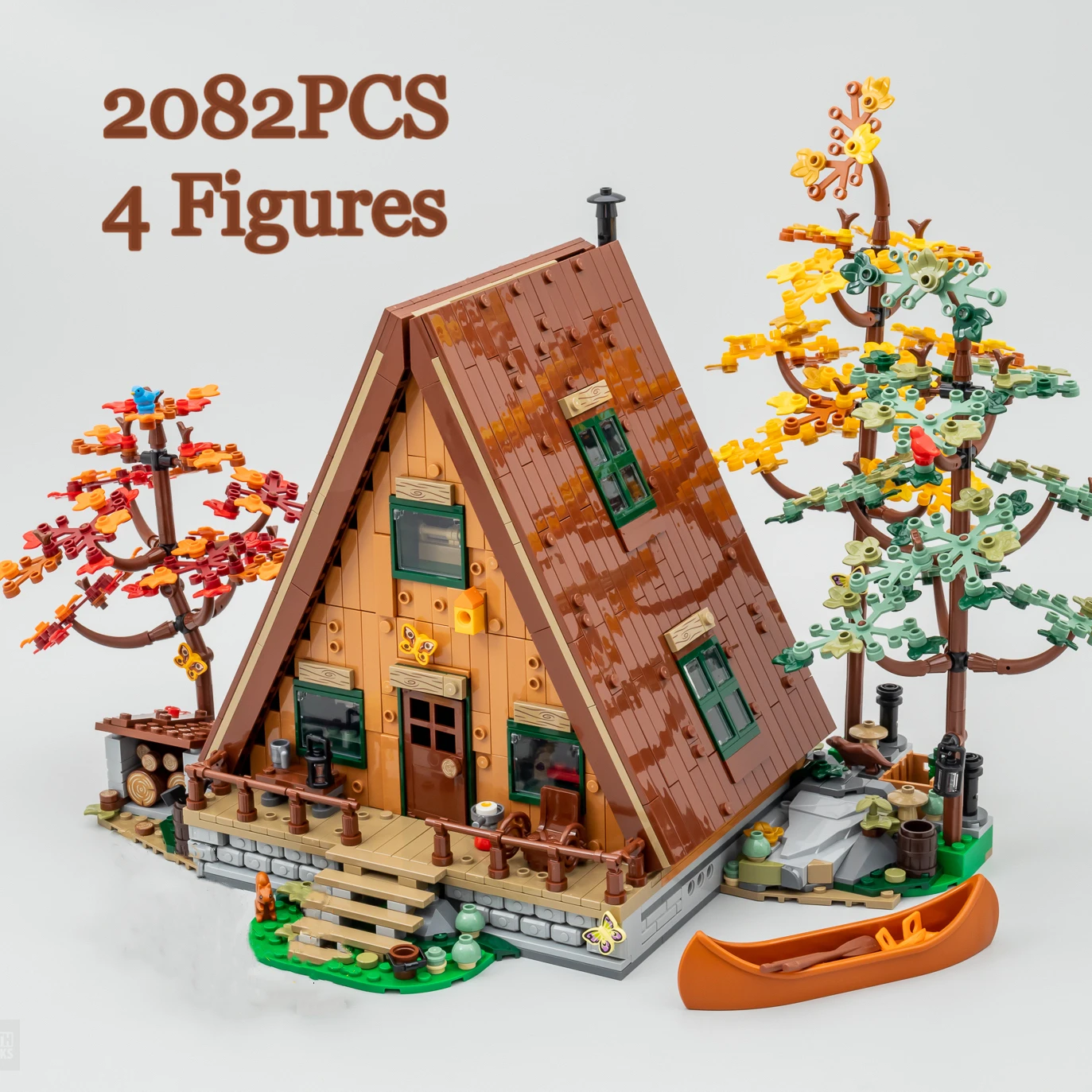 In Stock 2082Pcs A-Frame Cabin Moc Modular Building Blocks Bricks Kids Adult Gifts Toys Compatible 21338