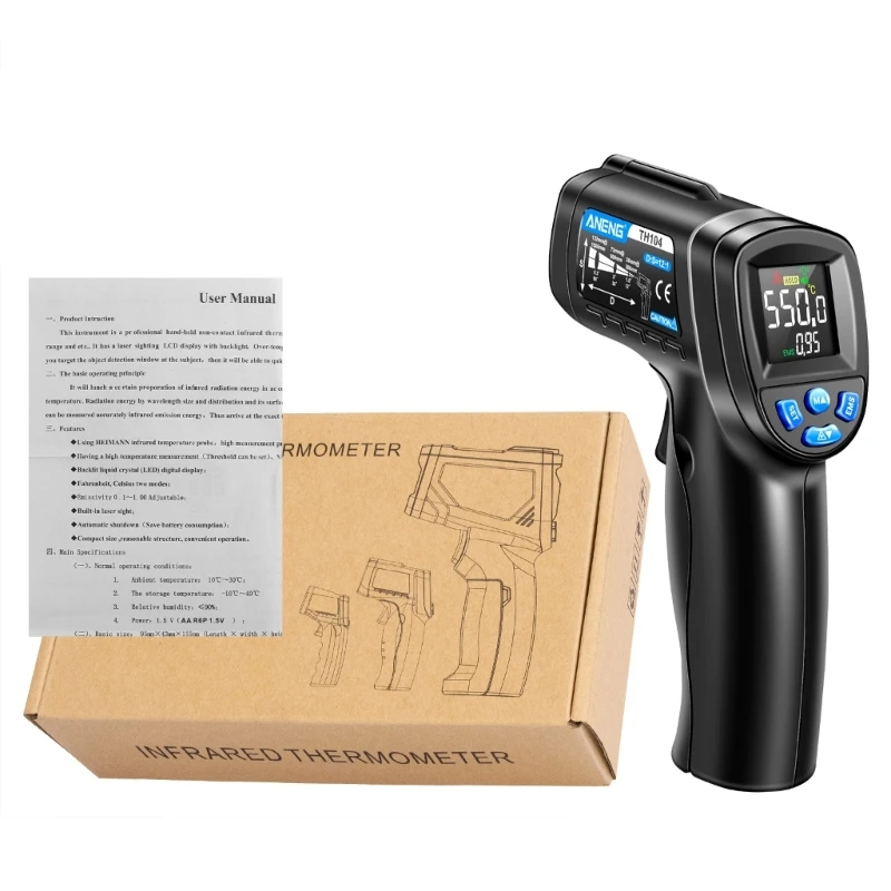 -50~550°C Digital Thermometer Non-contact Temperature Meter Dropship