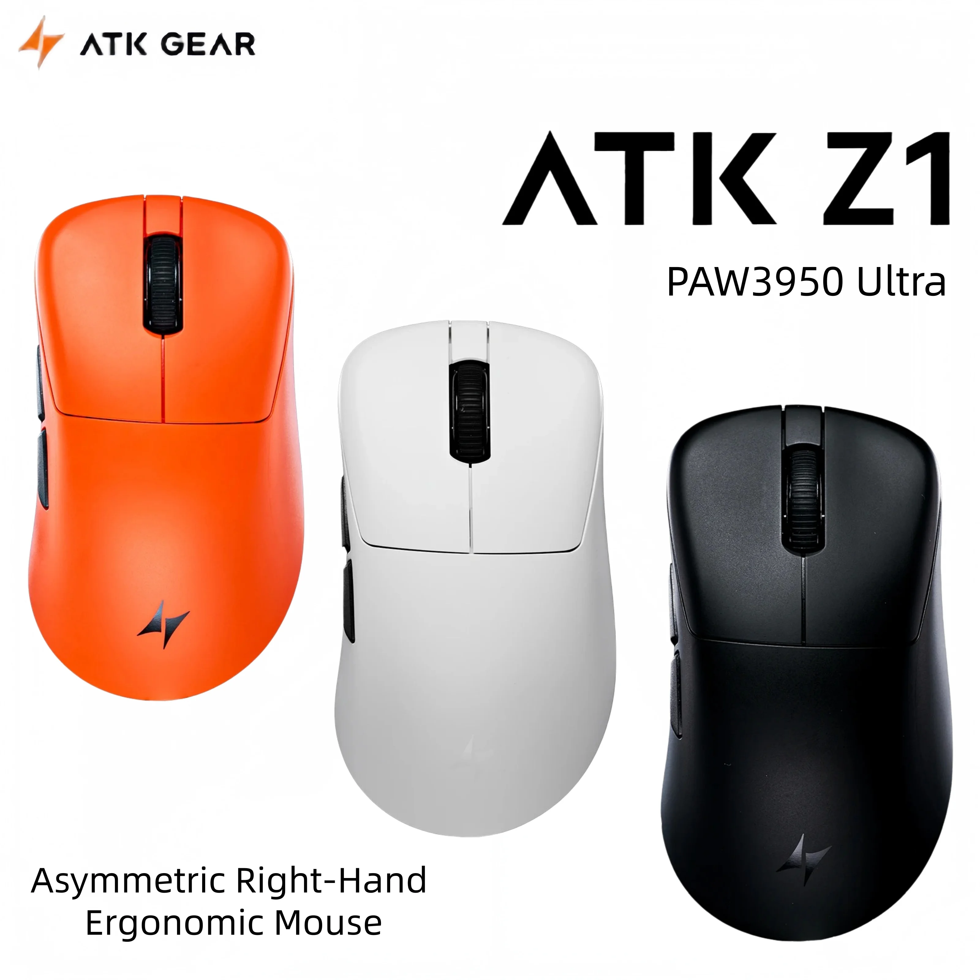 ATK Z1V2 Ultimate E-Sport Mouse Wireless PAW3950Ultra Lightweight Right-Hand Ergonomic 0.181ms Low Latency Double 8K Return Rate